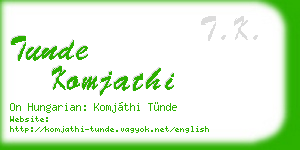 tunde komjathi business card